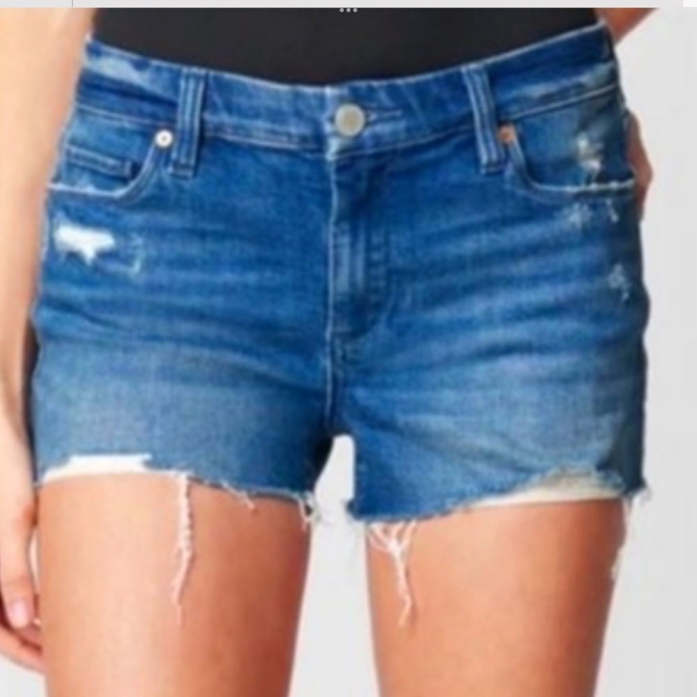 BlankNyc The Astor Cut-Off Shorts distressed low rise zip fly
